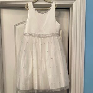 White Tiered Embellished Sundress for Wedding Guest